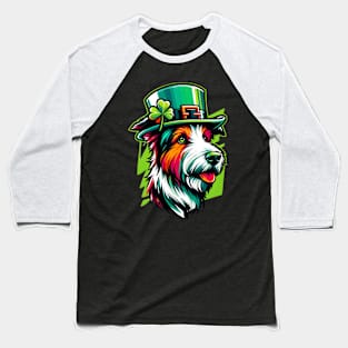 Kromfohrlander Dog in Saint Patrick's Day Garb Baseball T-Shirt